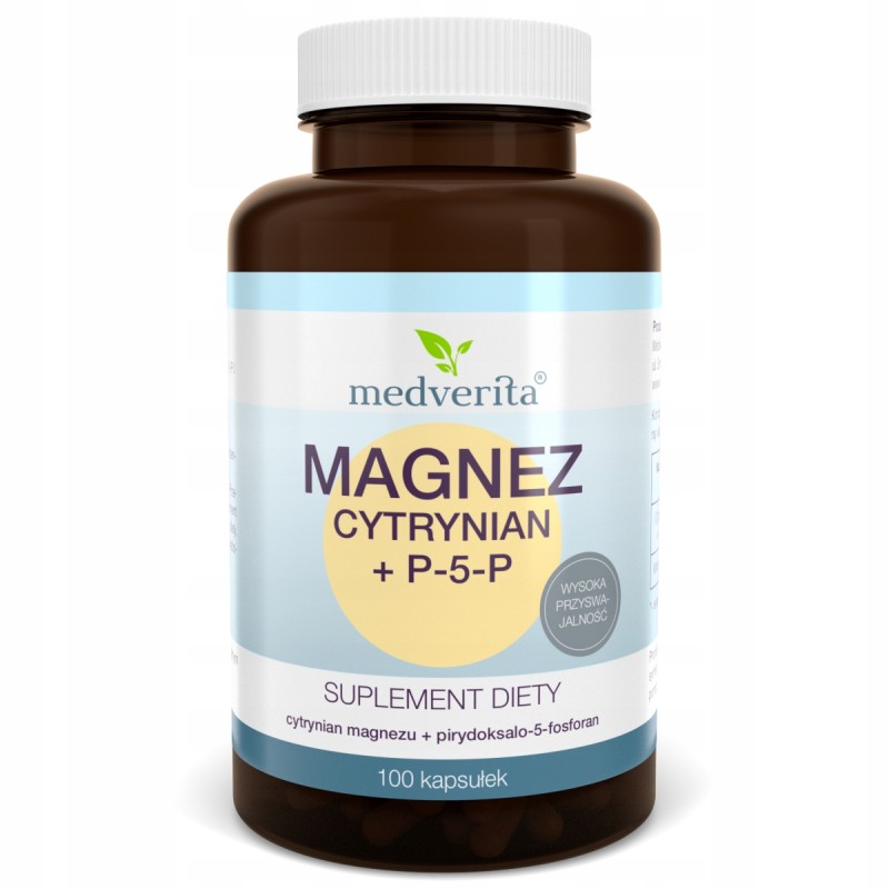 MEDVERITA Magnez Cytrynian Witamina B6 P-5-P 100k