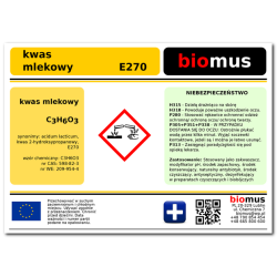 Kwas mlekowy warroza pszczoły 1l 80% Biomus