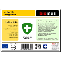 BIOMUS CHLOREK MAGNEZU sześciowodny Czysty 3 kg