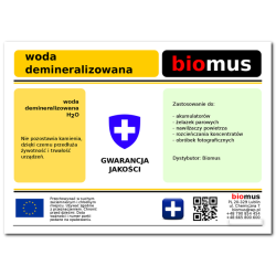 WODA DEMINERALIZOWANA BIOMUS czysta 1L