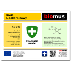 Kwas L-askorbinowy Witamina C 1kg 1000 biomus +gif