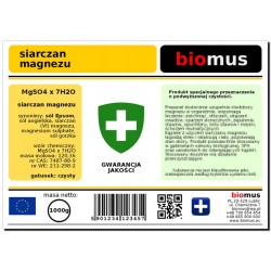 BIOMUS SÓL EPSOM CZYSTY SIARCZAN MAGNEZU SPA 5kg