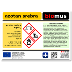 BIOMUS Azotan srebra. Lapis 5g CZYSTY (CZDA)