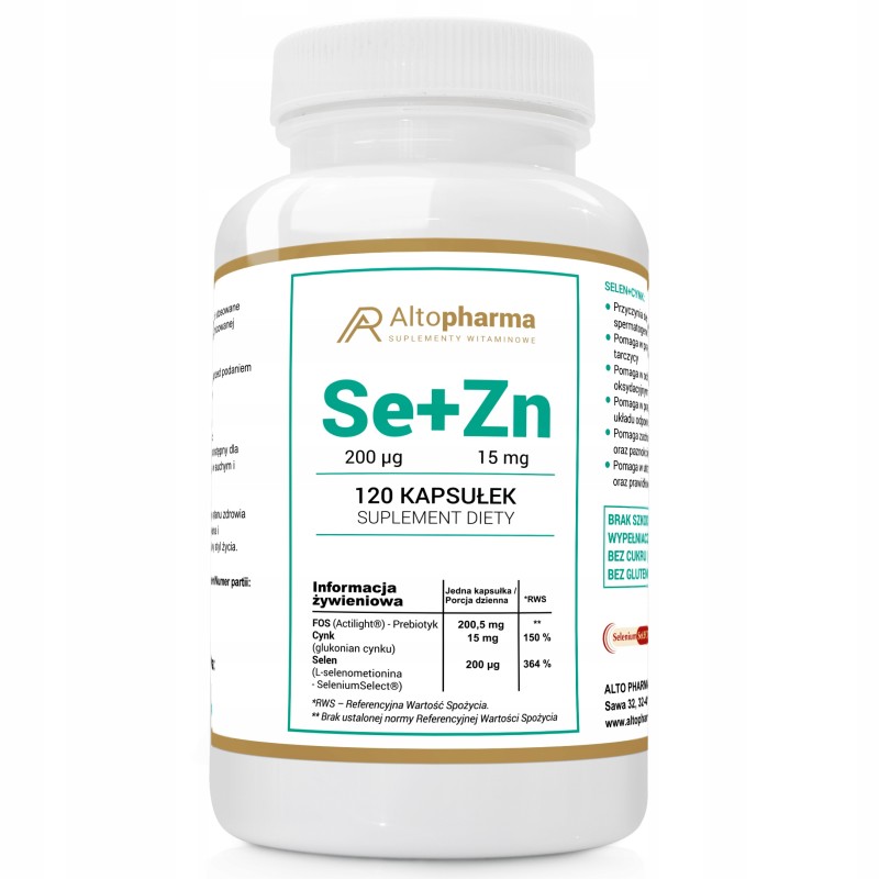 ALTO PHARMA Selen 200µg +Cynk 15mg+ Prebiotyk 120k