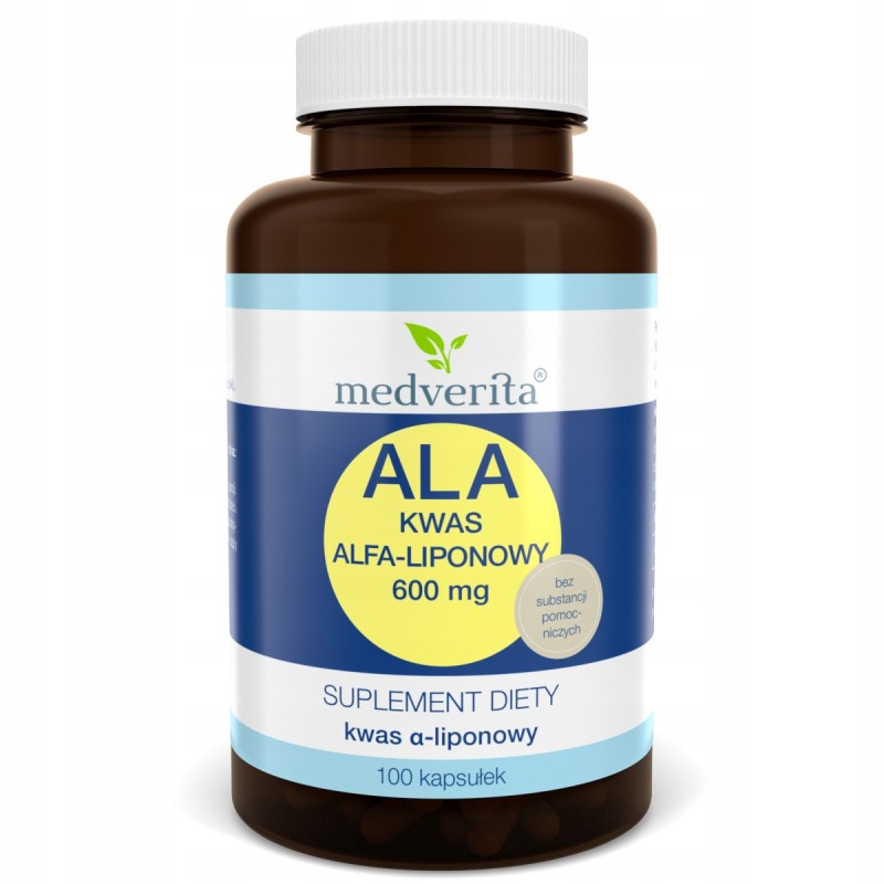 MEDVERITA ALA Kwas ALFA-LIPONOWY 600mg 100 kaps