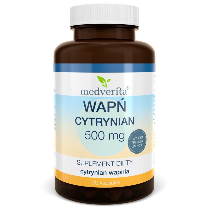 Medverita Wapń Cytrynian 500mg 120k | STAWY KOŚCI